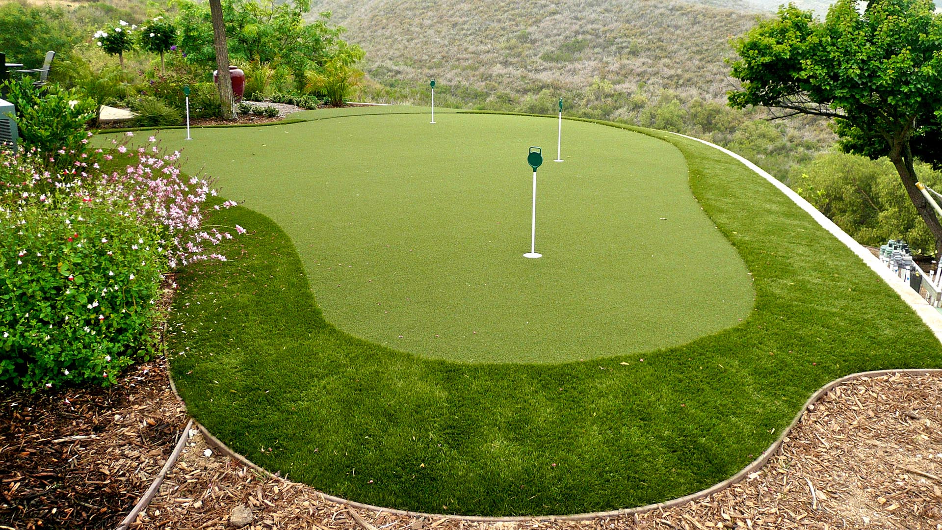 Residential Backyard putting greens installed by SYNLawn