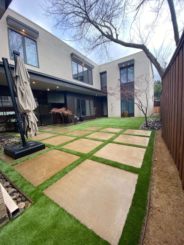residential artificial turf installation
