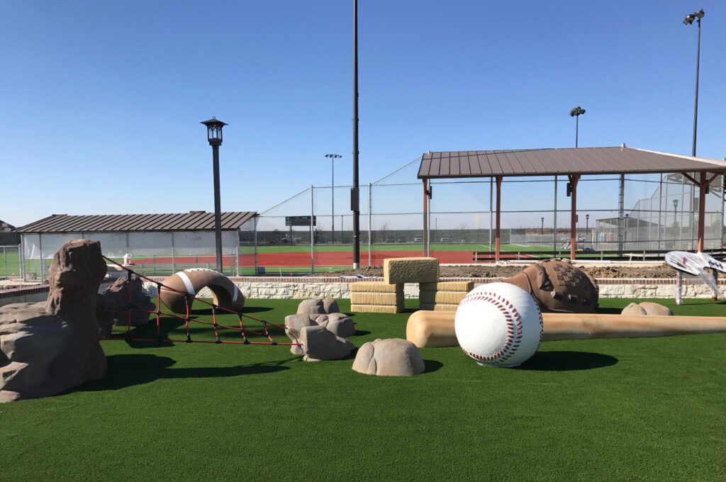 playground with artificial turf