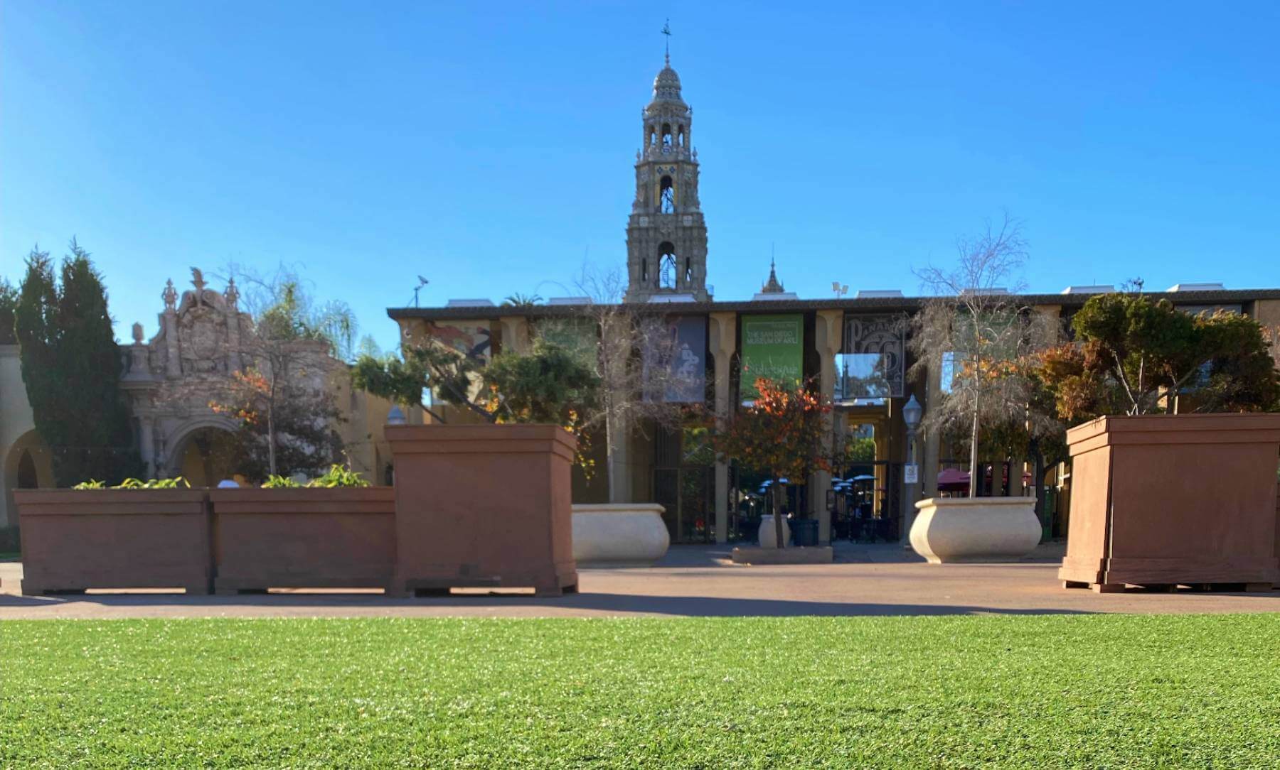 Balboa park common area with artificial turf