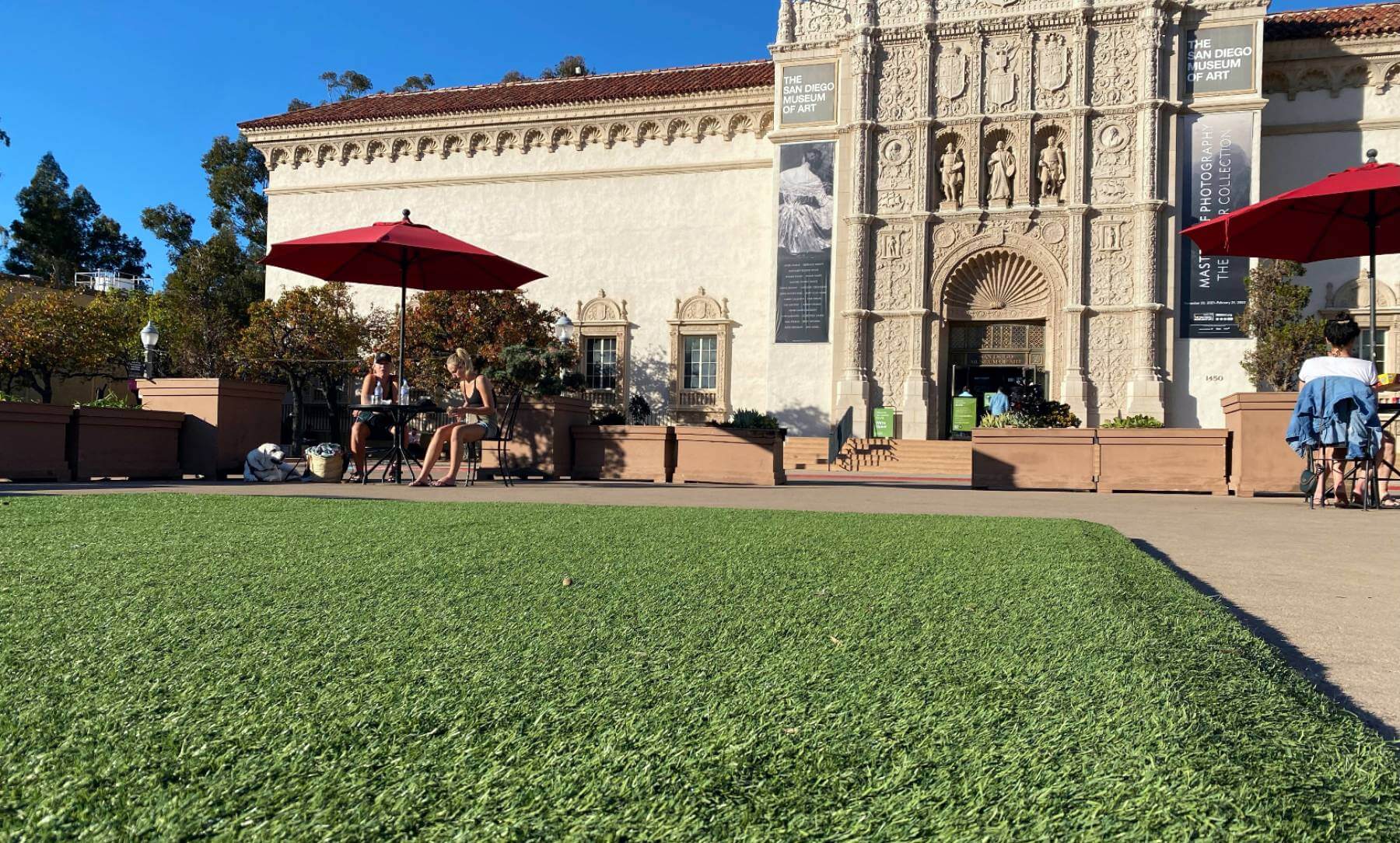 Commercial artificial grass patio area in san diego