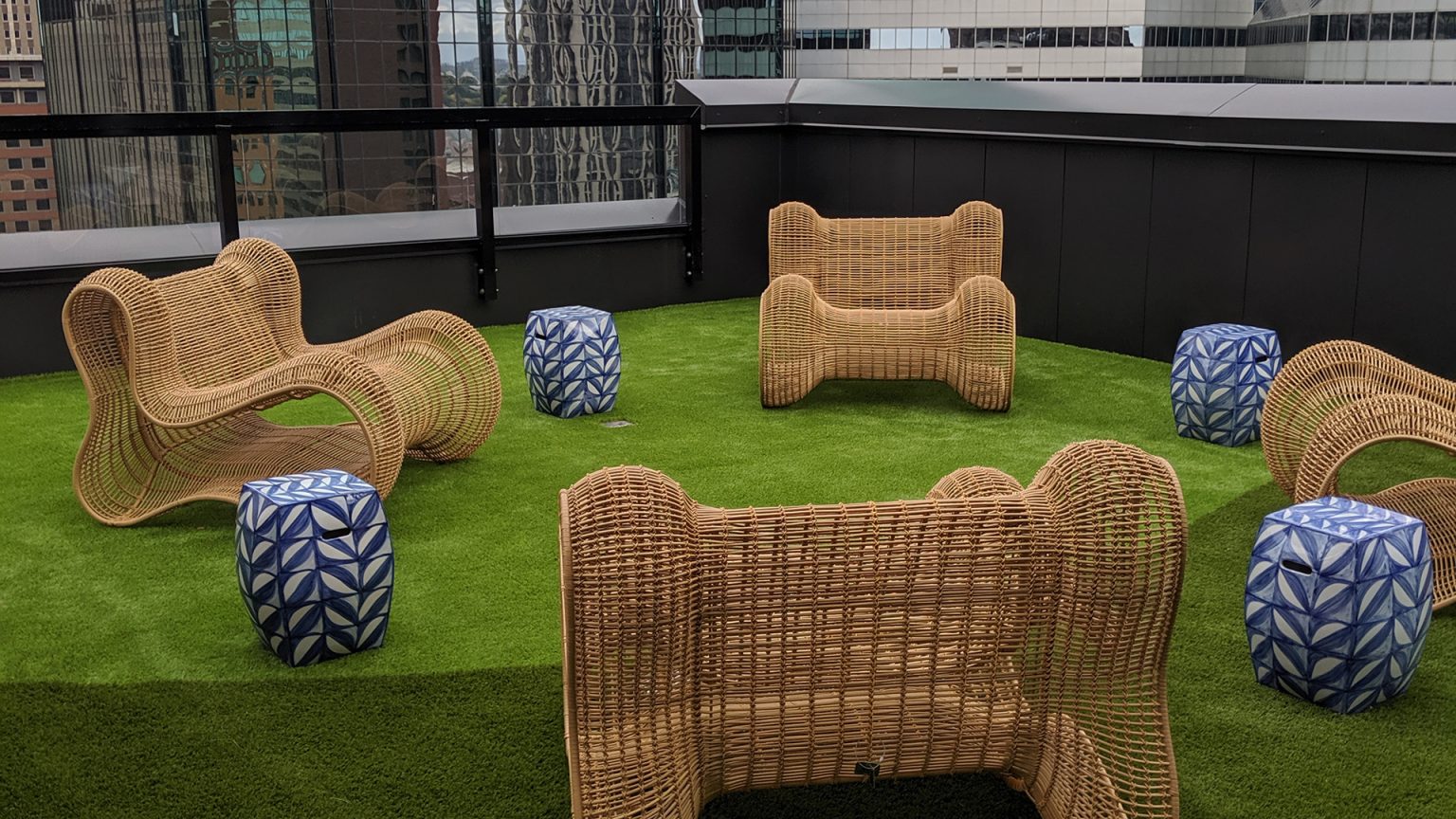 Artificial grass rooftop installed by SYNLawn