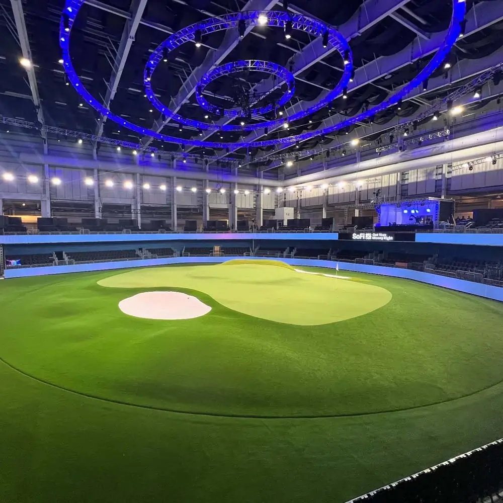 Indoor artificial golf grass installation from SYNLawn