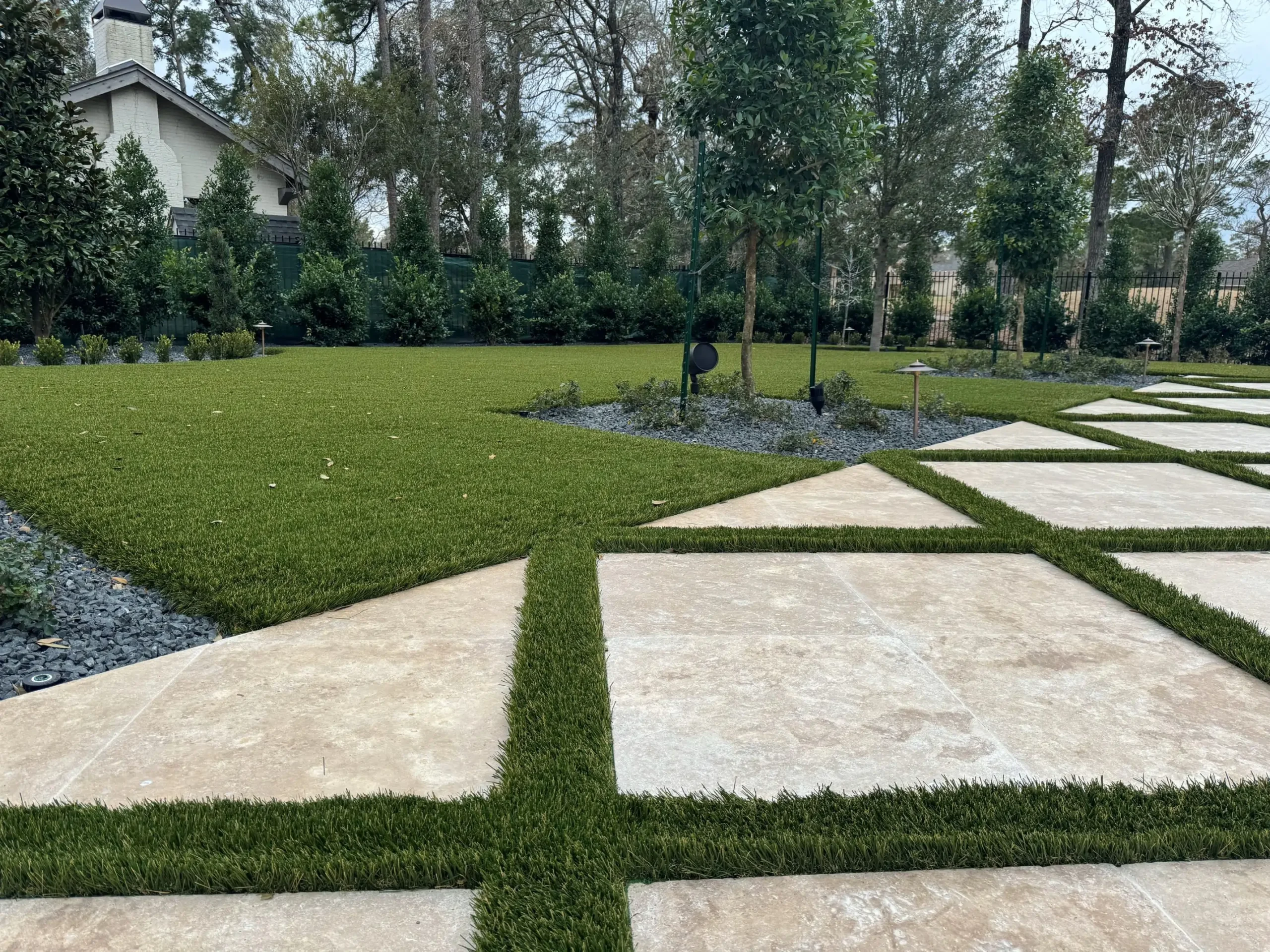 San Diego Artificial Turf with Pavers SYNLawn