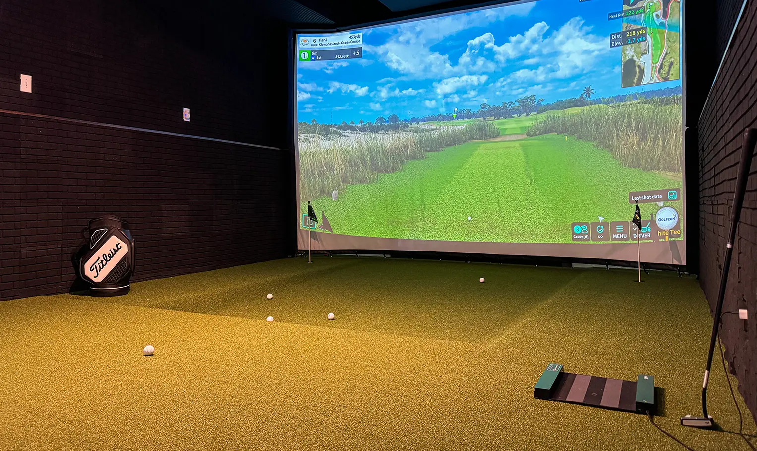 artificial-grass-simulator-4 Indoor golf simulator with SYNLawn artificial grass